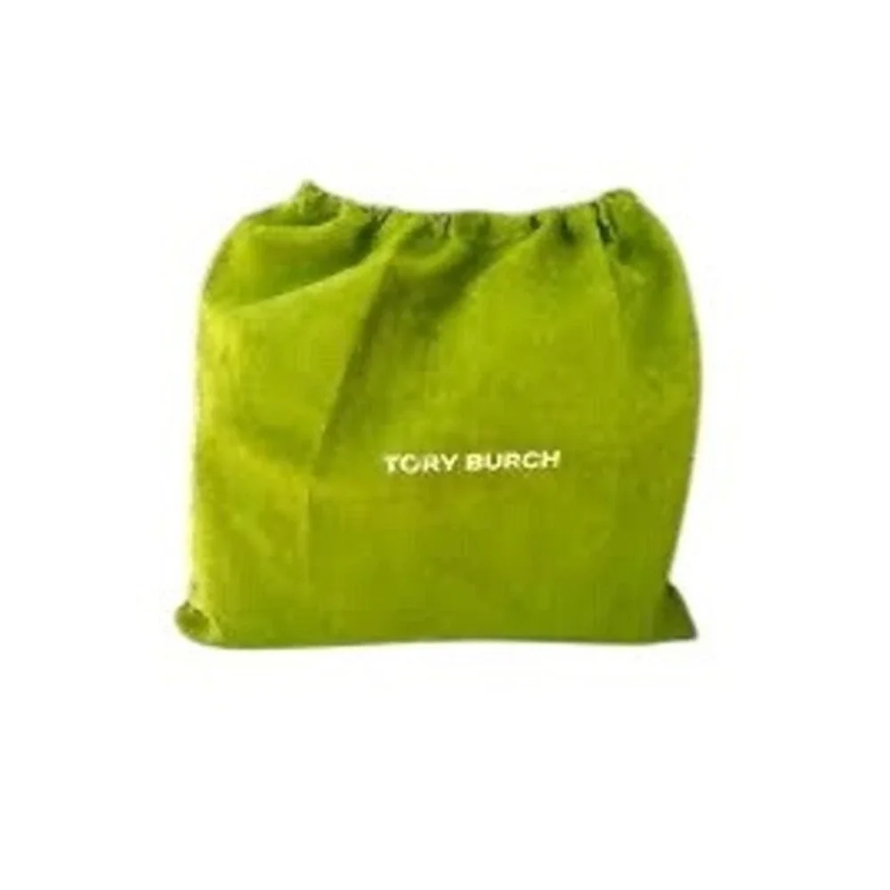 (CL) Tory Burch Velveteen Dust Bag Lime Green Drawstring Handbag Storage L NWOT